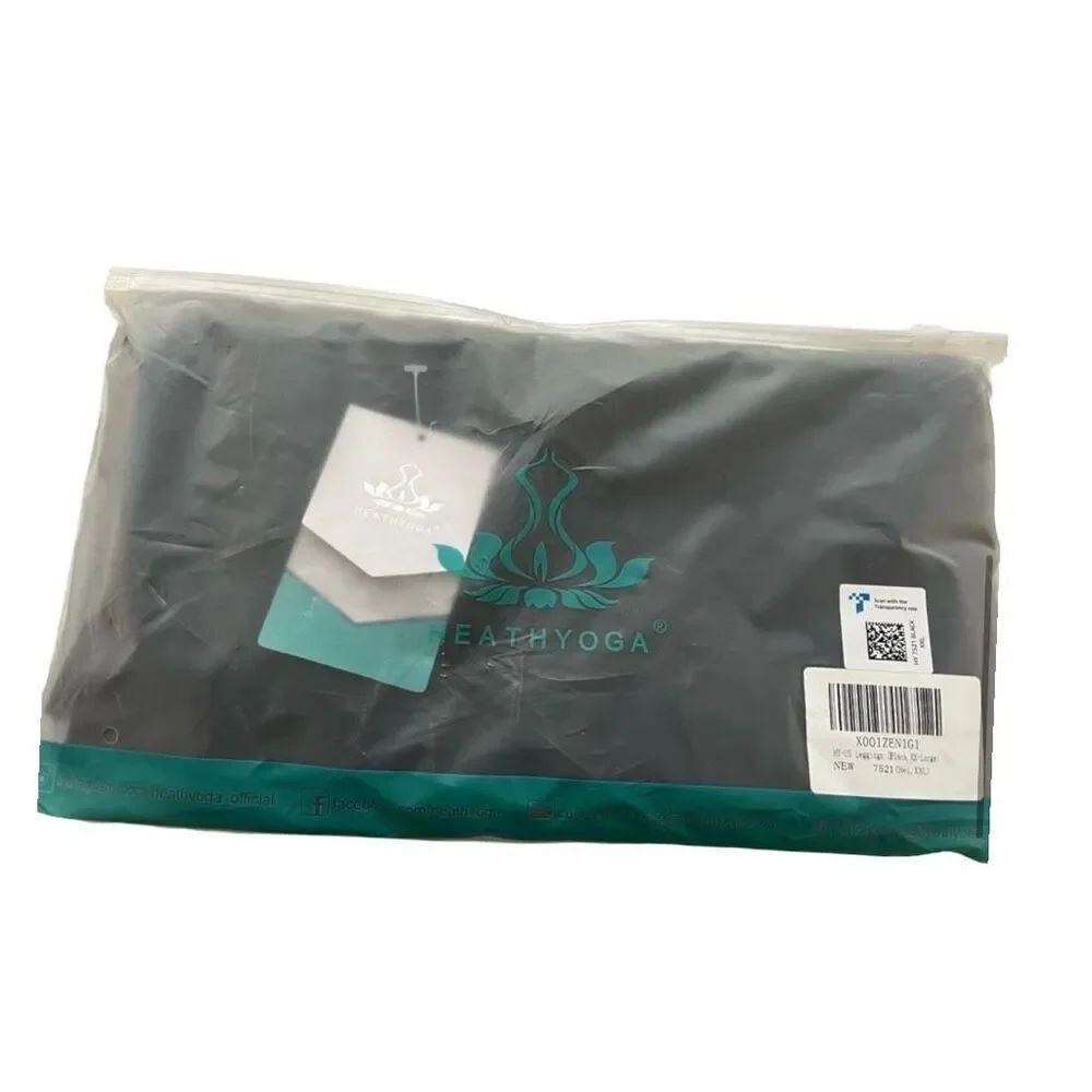 NWT Heathyoga Black High Waisted Yoga Workout Tummy Control Leggings Pants - XXL - Picture 5 of 6
